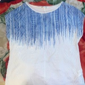Blue & White T-Shirt! Super Lightweight! Textured Front Side!